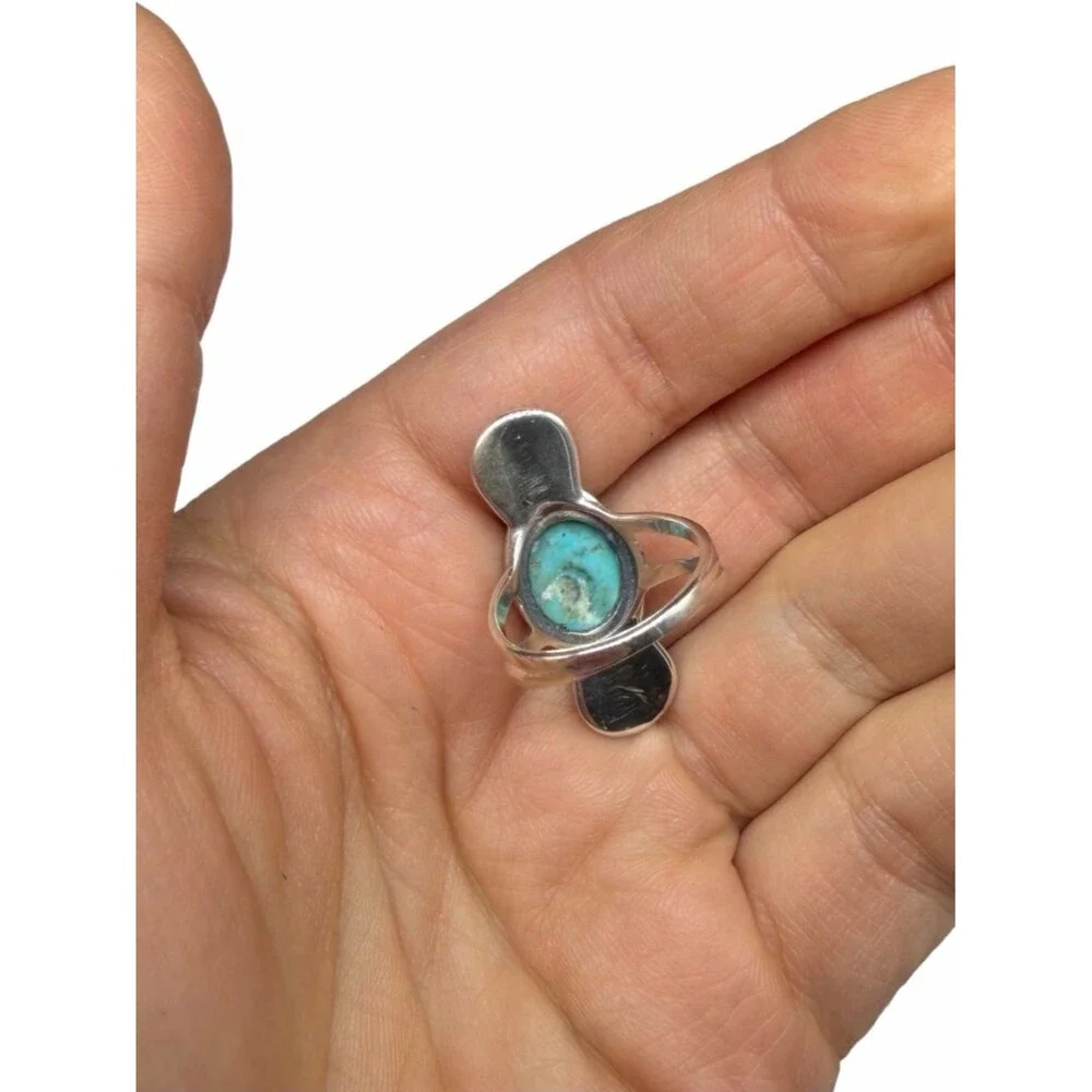 Kingman Mohave Turquoise Ring Size 6.5 Solid 925 Sterling Silver